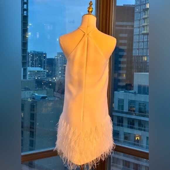 🆕 ALEXIS 🧿 NWOT Bristal Feather Trimmed Mini Dress, White, Sz S - Picture 12 of 16